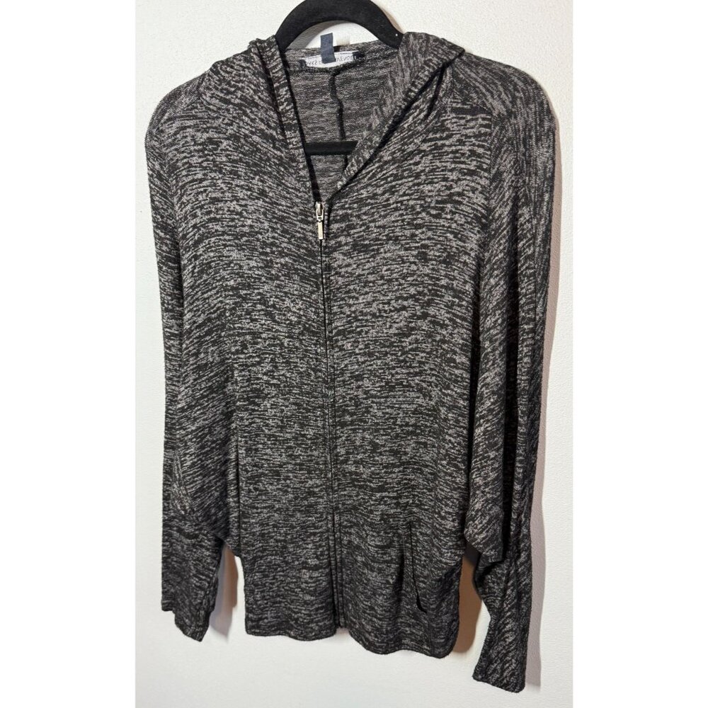 Saks Fifth Avenue Hoodie Womens Size Medium 1/4 Zip Dolman Sleeve Oversized‎